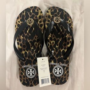Tory Burch animal print flip flop